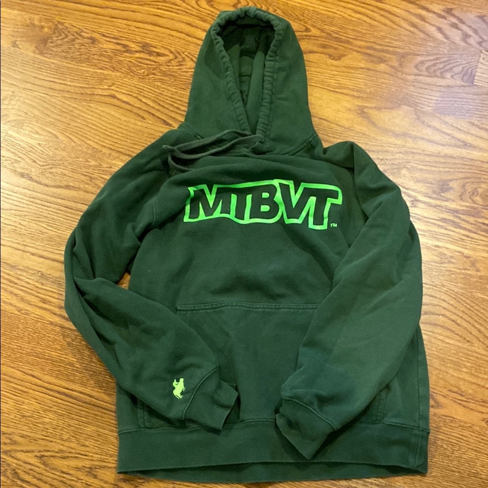 MTBVT Green Sweatshirt with Neon Accents